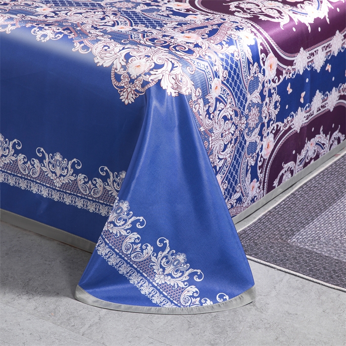 91家纺网 家纺一手货源 找家纺 梵克保罗 2024新款印花冰丝凉席套件-系列一 欧式风情