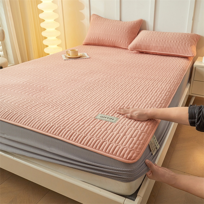 91家纺网 家纺一手货源 找家纺 3C 2024新款A类全棉水洗棉大豆夹棉床笠-网忆 网忆-香妃玉