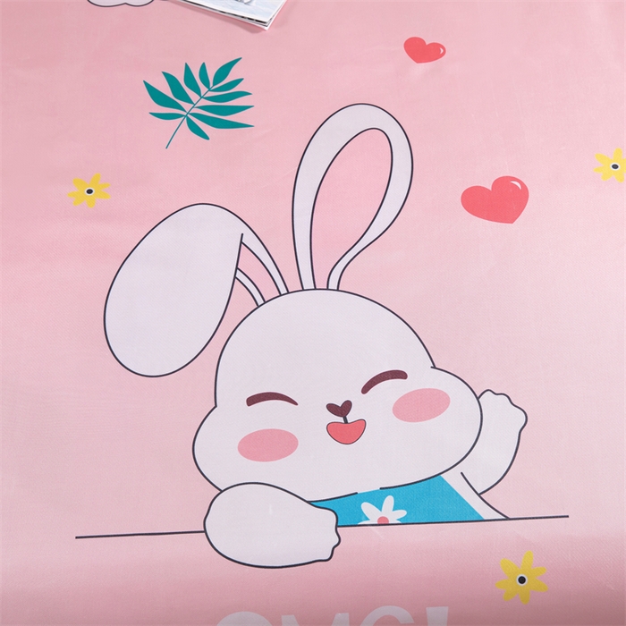 91家纺网 家纺一手货源 找家纺 梵克保罗 2024新款印花冰丝凉席套件-系列一 欢乐兔