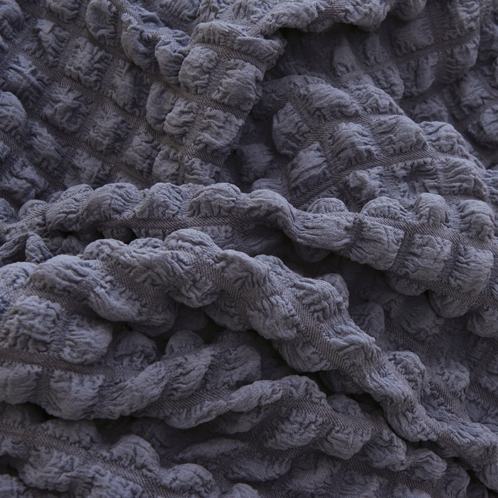 91家纺网 家纺一手货源 找家纺 启博家纺 2024新款简约舒适泡泡纱系列-毛毛虫懒人沙发套 灰蓝