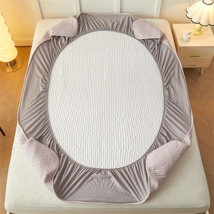 91家纺网 家纺一手货源 找家纺 3C 2024新款A类全棉水洗棉大豆夹棉床笠-网忆 网忆-香芋紫