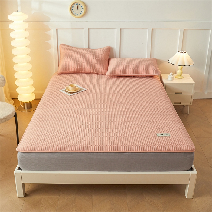 91家纺网 家纺一手货源 找家纺 3C 2024新款A类全棉水洗棉大豆夹棉床笠-网忆 网忆-香妃玉