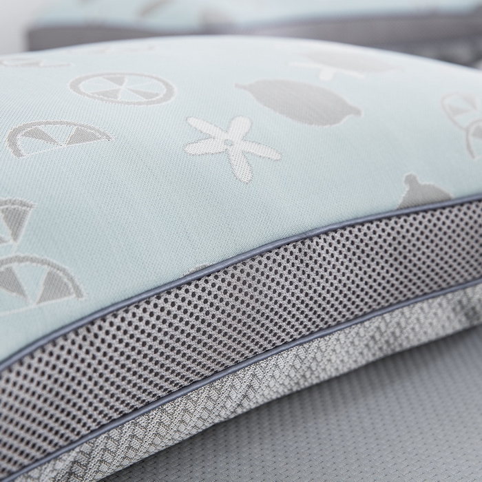 91家纺网 家纺一手货源 找家纺 纽乐家纺 2024新款冰丝透气茶叶枕 冰丝透气枕-蓝色35*55cm