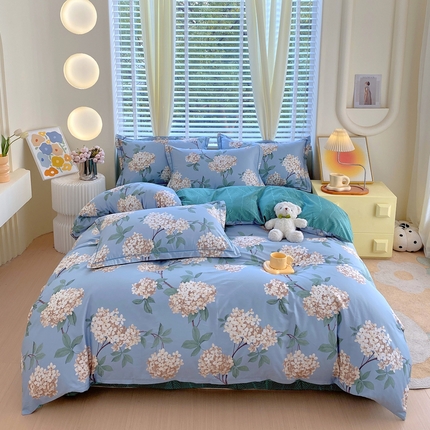星期三家纺2024年4月新款铂金全棉13372四件套（加老板微信有会员价） 花信-兰