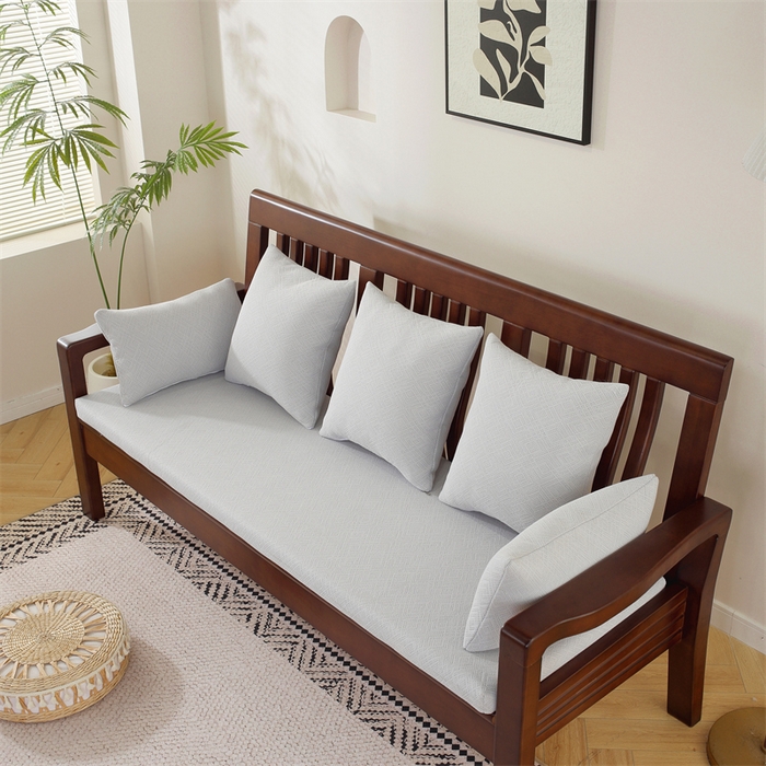 91家纺网 家纺一手货源 找家纺 共鸣沙发垫 2024新款50D高密度高回弹四季款海绵沙发垫 回形格灰色