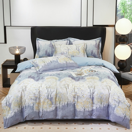 雲归梦 2024新款全棉铂金棉数码印花四件套世外悠境 兰