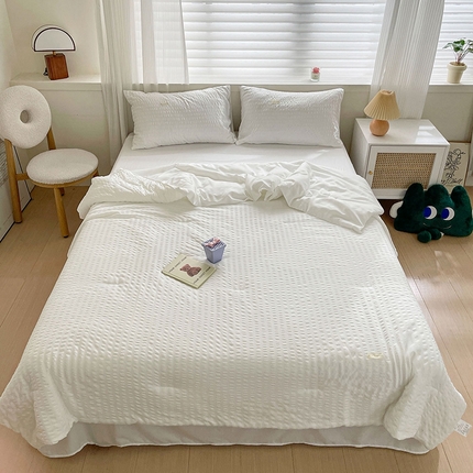 91家纺网 家纺一手货源 找家纺 春光里 2024新款布标泡泡格夏被四件套