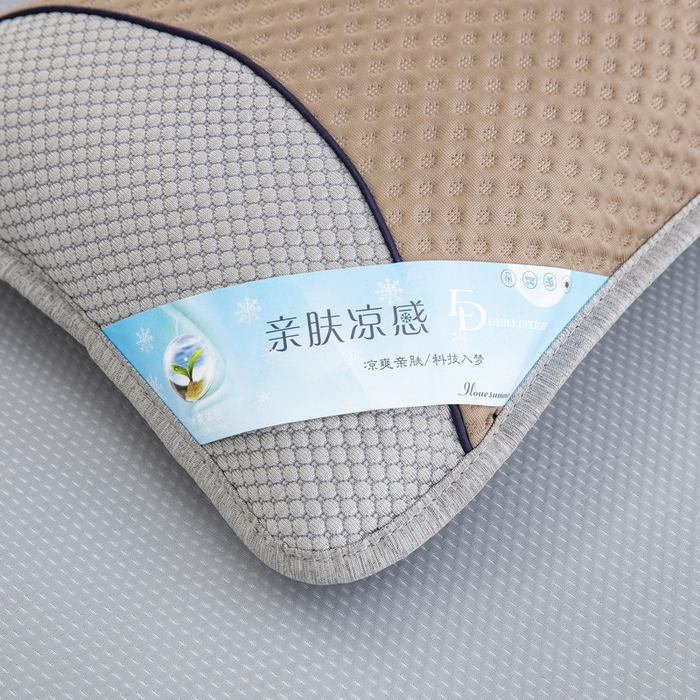 91家纺网 家纺一手货源 找家纺 纽乐 2024新款凉感冰豆豆枕茉莉花填充枕芯 35*55cm/只 咖灰