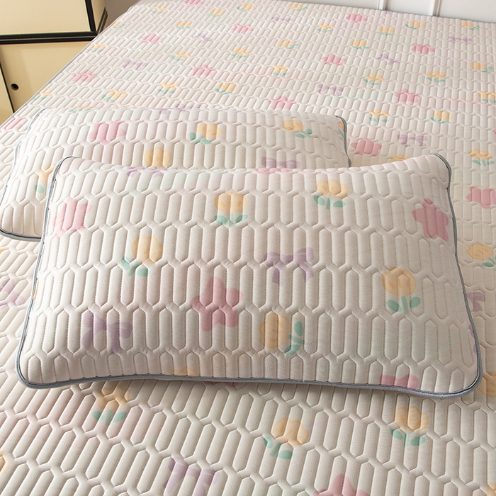 91家纺网 家纺一手货源 找家纺 佳梦达 新款0.4厚度纯色凉感丝乳胶凉席三件套（风格二） 星河