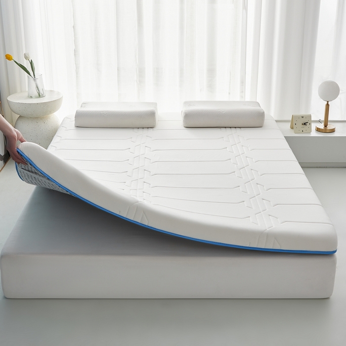 91家纺网 家纺一手货源 找家纺 祁恋婷家居 2024新款牛奶丝乳胶记忆棉床垫【床垫遮盖物】 梦幻白