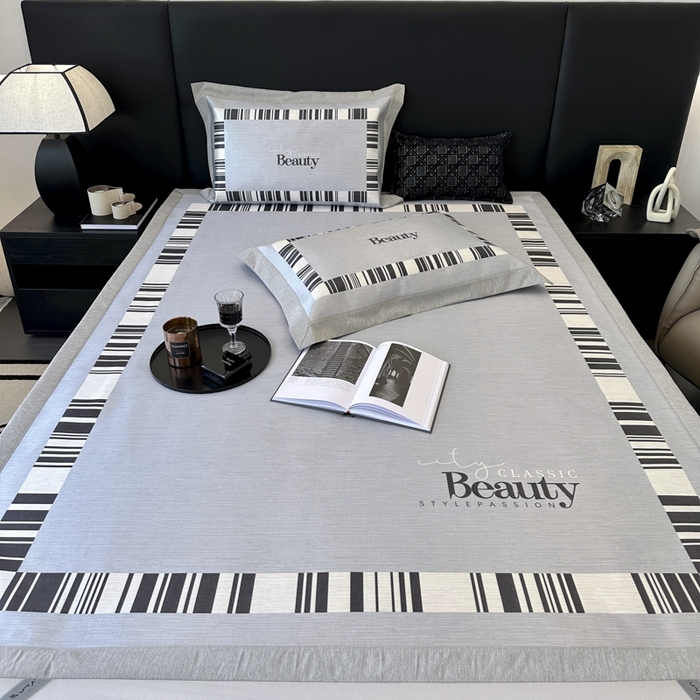 91家纺网 家纺一手货源 找家纺 JUICY 橘滋家纺 2024新款A类数码印花抑菌冰丝床席款床笠款软凉席套件 城市漫步（平席款）