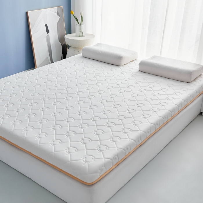 91家纺网 家纺一手货源 找家纺 祁恋婷家居 2024新款牛奶丝乳胶记忆棉床垫【床垫遮盖物】 云朵白