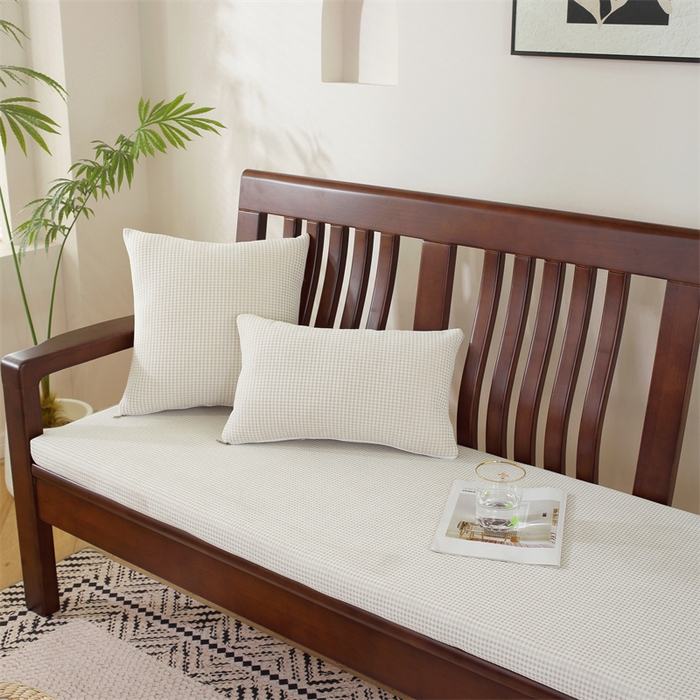 91家纺网 家纺一手货源 找家纺 共鸣沙发垫 2024新款50D高密度高回弹四季款海绵沙发垫 棉朵绒米咖