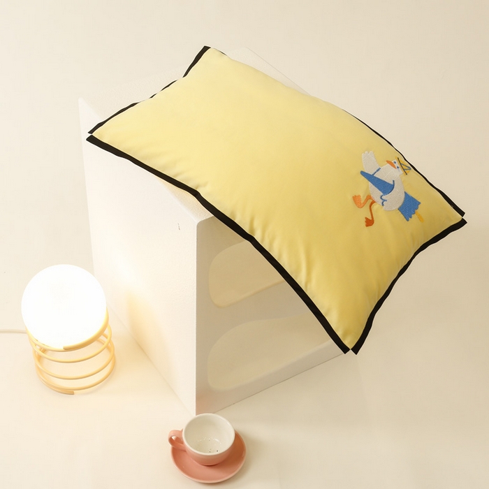 91家纺网 家纺一手货源 找家纺 喜多兔儿童家纺 2024新款高精密纯棉水洗棉枕套 黄色小鸭子