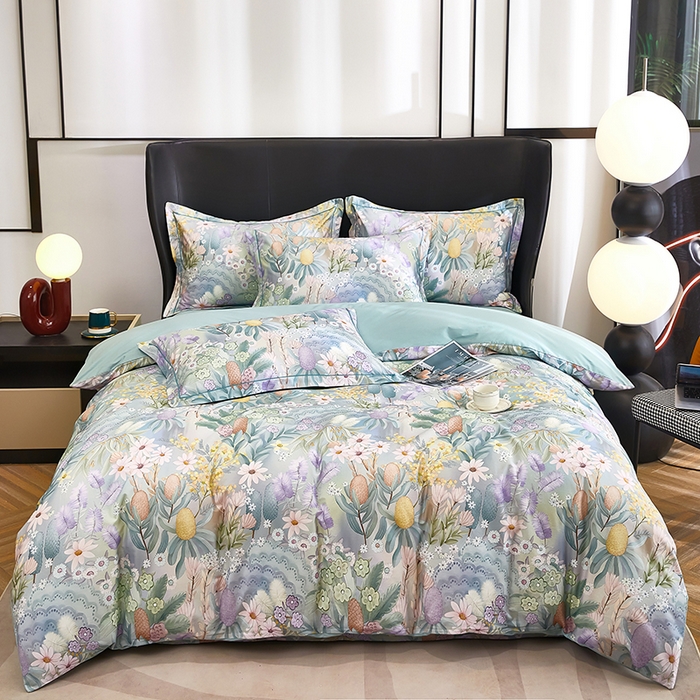 91家纺网 家纺一手货源 找家纺 （总）雲归梦 2024新款全棉铂金棉数码印花四件套