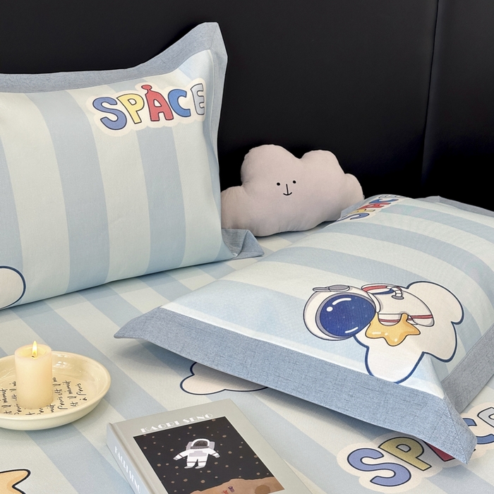 91家纺网 家纺一手货源 找家纺 JUICY 橘滋家纺 2024新款A类数码印花抑菌冰丝床席款床笠款软凉席套件 太空冒险（平席款）