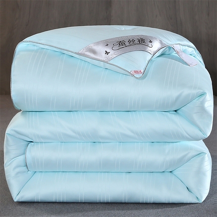 91家纺网 家纺一手货源 找家纺 江山被业 2025新款60S长绒棉手工订花蚕丝被被子被芯 清空蓝