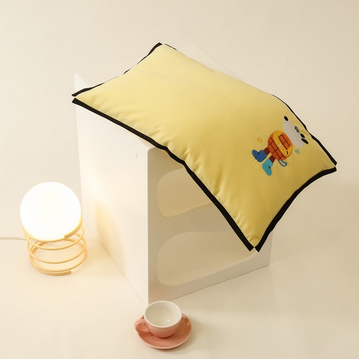 91家纺网 家纺一手货源 找家纺 喜多兔儿童家纺 2024新款高精密纯棉水洗棉枕套 黄色小狗崽