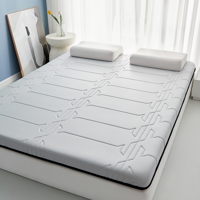 91家纺网 家纺一手货源 找家纺 祁恋婷家居 2024新款牛奶丝乳胶记忆棉床垫【床垫遮盖物】 梦幻灰