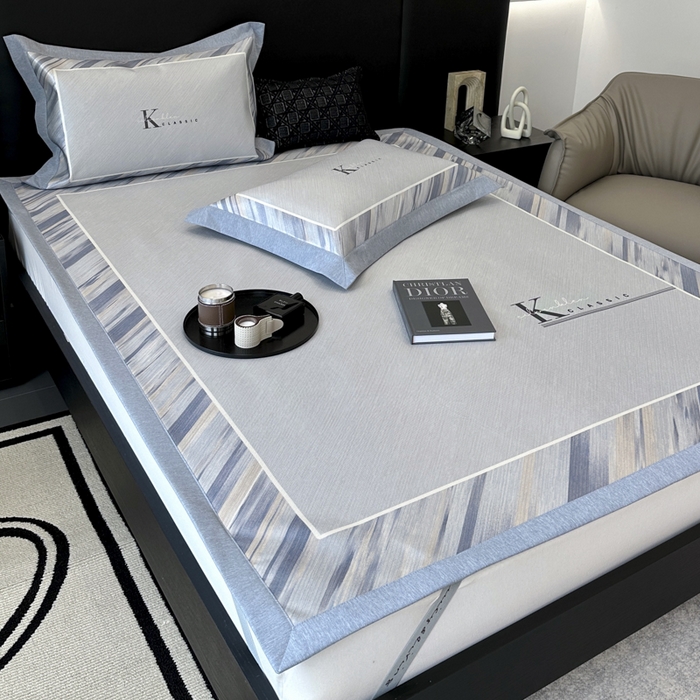 91家纺网 家纺一手货源 找家纺 JUICY 橘滋家纺 2024新款A类数码印花抑菌冰丝床席款床笠款软凉席套件 凯撒（平席款）