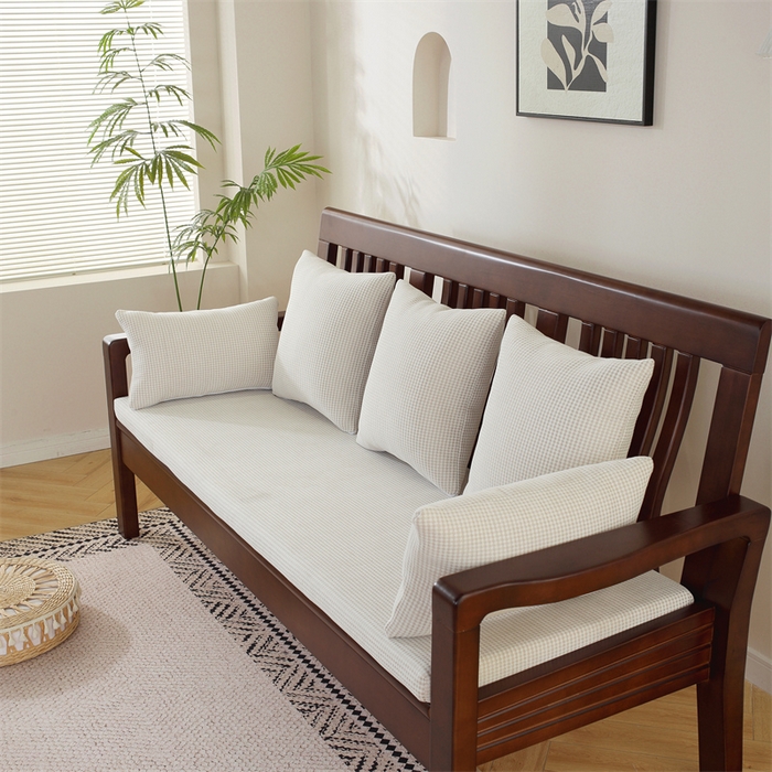 91家纺网 家纺一手货源 找家纺 共鸣沙发垫 2024新款50D高密度高回弹四季款海绵沙发垫 棉朵绒米咖