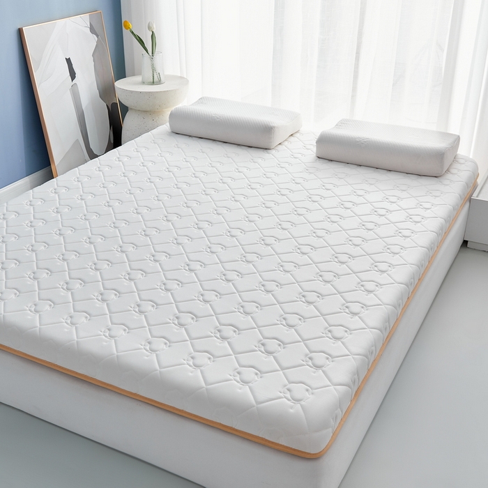 91家纺网 家纺一手货源 找家纺 祁恋婷家居 2024新款牛奶丝乳胶记忆棉床垫【床垫遮盖物】 云朵白