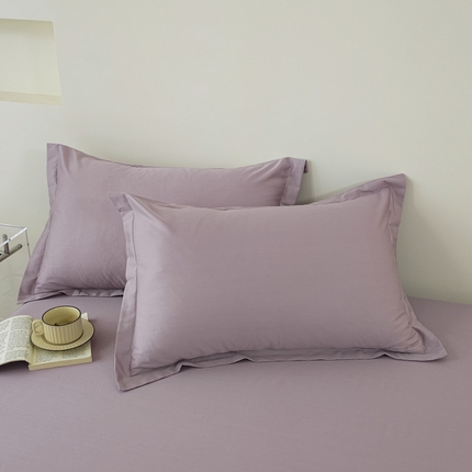 91家纺网 家纺一手货源 找家纺 百寐 2024新款纯色轻奢加大全棉枕套信封高端枕芯保护套 芋香紫