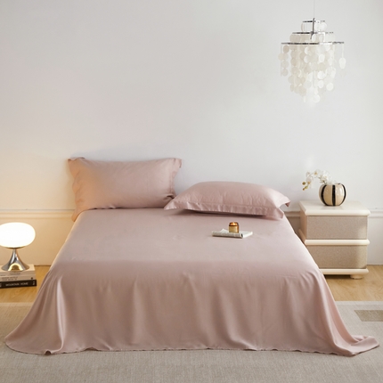 91家纺网 家纺一手货源 找家纺 ROZ home 蕊姿家居 2024新款亲肤舒适60支兰精天丝单床单 烟灰粉