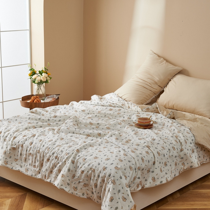 91家纺网 家纺一手货源 找家纺 （总）良品汇馆 日式无印田园碎花大豆夏被良品全棉印花空调被子夏季轻薄柔软被芯