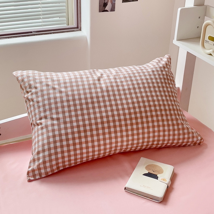 91家纺网 家纺一手货源 找家纺 楠沐家纺 2025新款无印风亲肤柔软水洗棉磨毛学生床四件套 玉小格