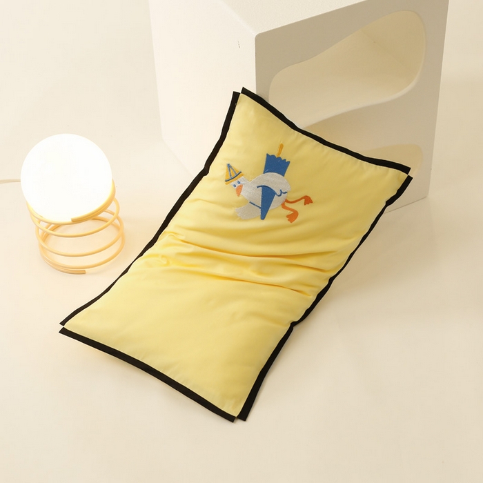 91家纺网 家纺一手货源 找家纺 喜多兔儿童家纺 2024新款高精密纯棉水洗棉枕套 黄色小鸭子