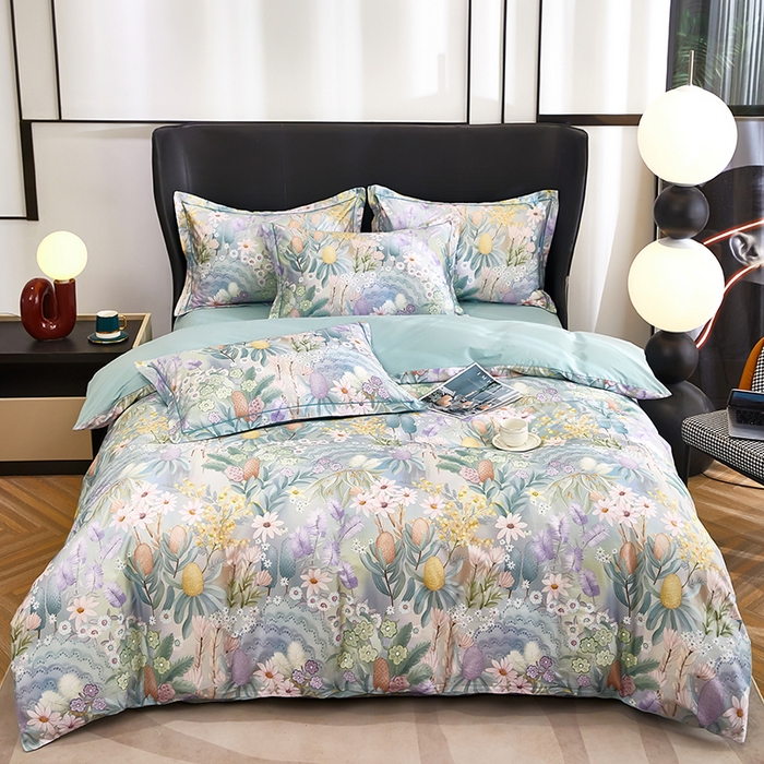 91家纺网 家纺一手货源 找家纺 （总）雲归梦 2024新款全棉铂金棉数码印花四件套