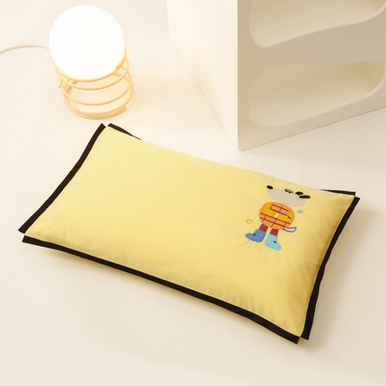 喜多兔儿童家纺 2024新款高精密纯棉水洗棉枕套 黄色小狗崽