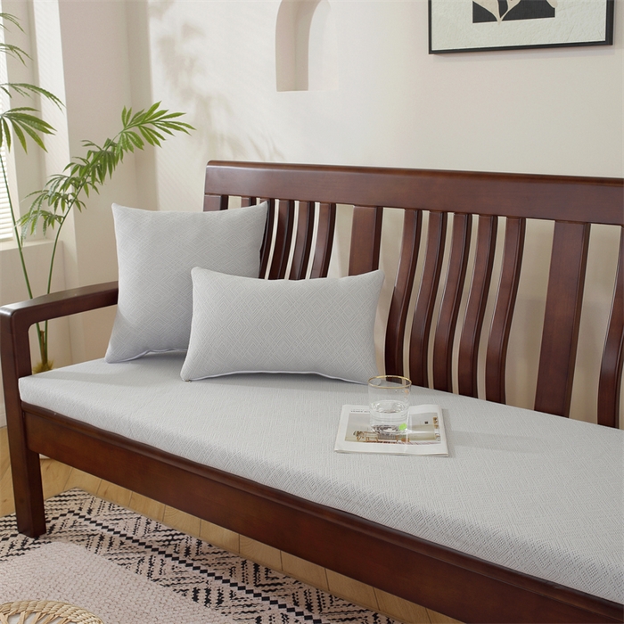 91家纺网 家纺一手货源 找家纺 共鸣沙发垫 2024新款50D高密度高回弹四季款海绵沙发垫 回形格灰色