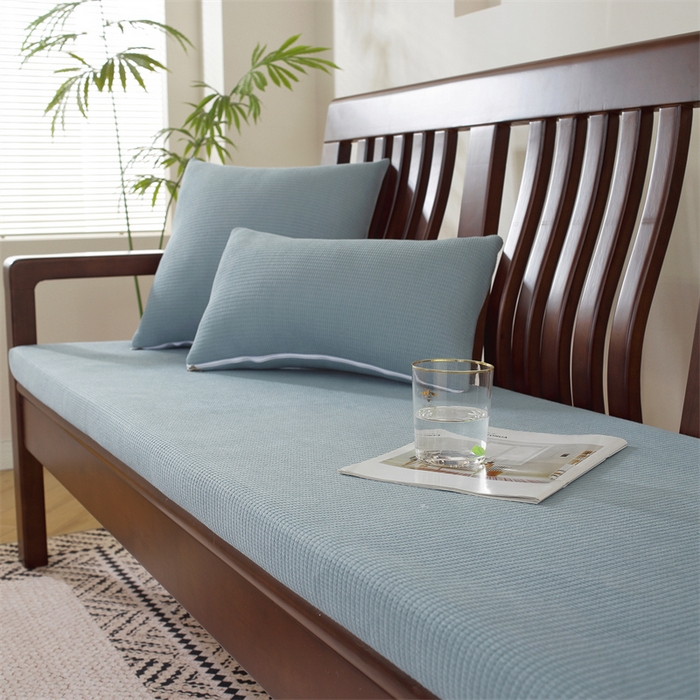 91家纺网 家纺一手货源 找家纺 共鸣沙发垫 2024新款50D高密度高回弹四季款海绵沙发垫 玉米粒绒蓝色