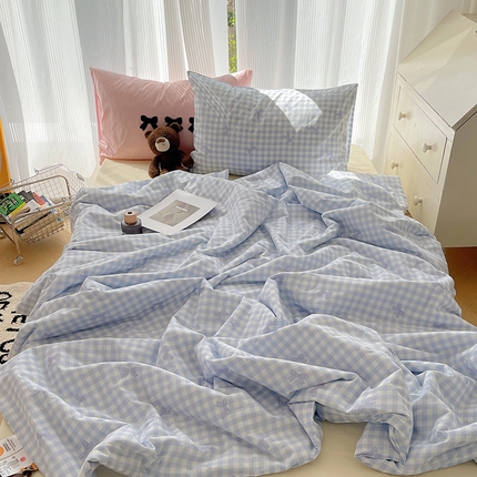 91家纺网 家纺一手货源 找家纺 （总）桃子家居 2024新款A类纯棉水洗棉毛巾绣奶油蝴蝶结夏被四件套单夏被单品系列