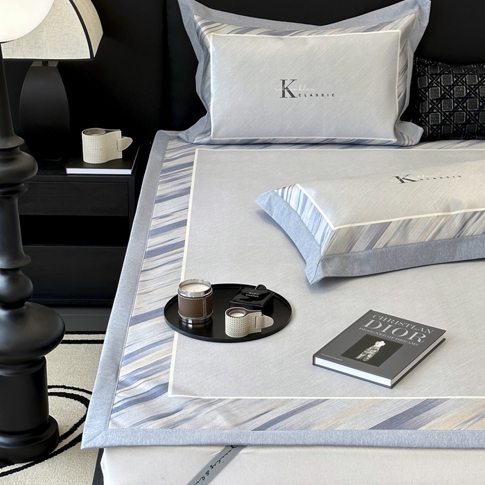 91家纺网 家纺一手货源 找家纺 JUICY 橘滋家纺 2024新款A类数码印花抑菌冰丝床席款床笠款软凉席套件 凯撒（平席款）