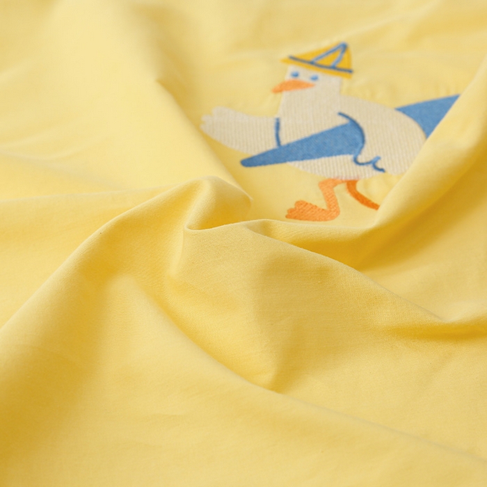 91家纺网 家纺一手货源 找家纺 喜多兔儿童家纺 2024新款高精密纯棉水洗棉枕套 黄色小鸭子