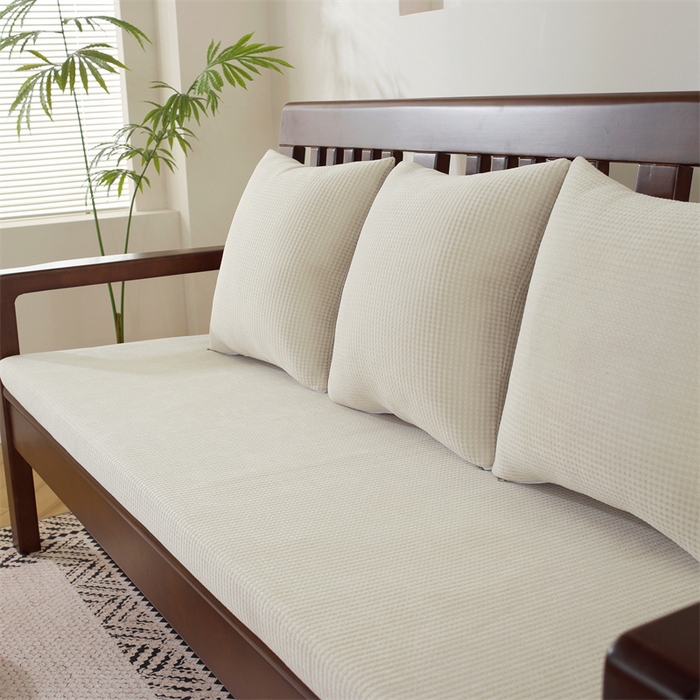 91家纺网 家纺一手货源 找家纺 共鸣沙发垫 2024新款50D高密度高回弹四季款海绵沙发垫 棉朵绒米白