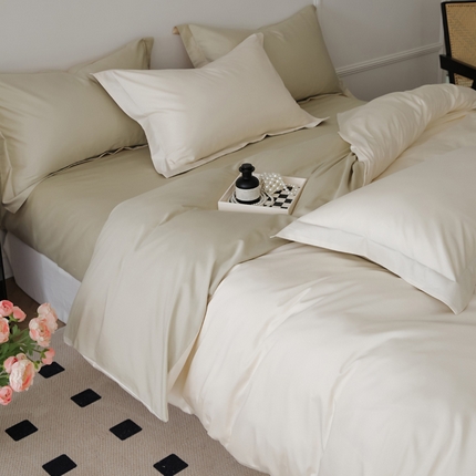 91家纺网 家纺一手货源 找家纺 新款绵柔软糯长绒棉拼色四件套 牛奶coco