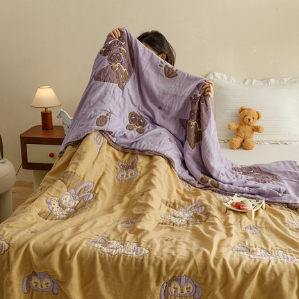 91家纺网 家纺一手货源 找家纺 （总）麻依 2024新款泡芙被夏季款五层纱布夏被夏凉被