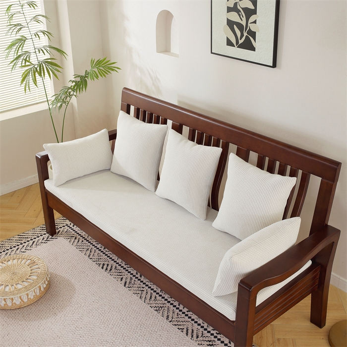 91家纺网 家纺一手货源 找家纺 共鸣沙发垫 2024新款50D高密度高回弹四季款海绵沙发垫 棉朵绒米咖