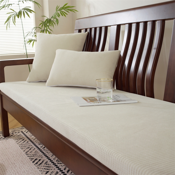 91家纺网 家纺一手货源 找家纺 共鸣沙发垫 2024新款50D高密度高回弹四季款海绵沙发垫 棉朵绒米白