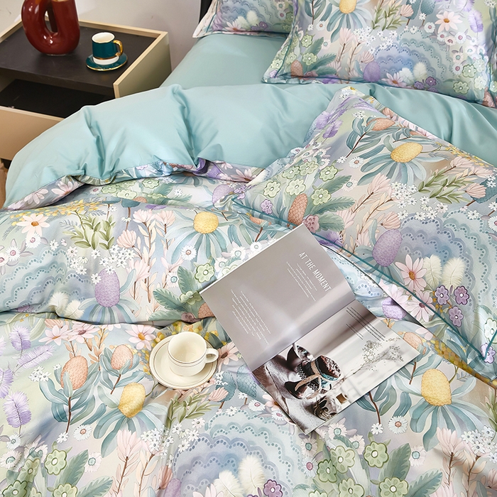 91家纺网 家纺一手货源 找家纺 （总）雲归梦 2024新款全棉铂金棉数码印花四件套