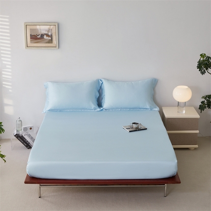 ROZ home 蕊姿家居 2024新款亲肤舒适60支兰精天丝单床笠 海天蓝