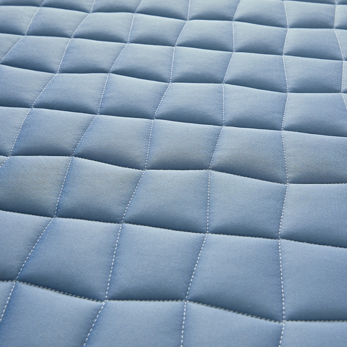 91家纺网 家纺一手货源 找家纺 祁恋婷家居 2024新款牛奶丝乳胶记忆棉床垫【床垫遮盖物】 格子蓝