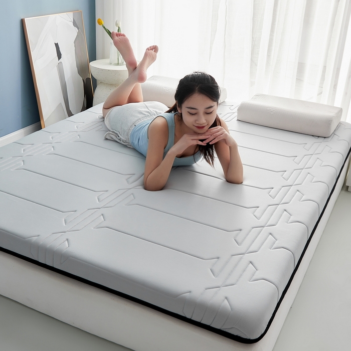 91家纺网 家纺一手货源 找家纺 祁恋婷家居 2024新款牛奶丝乳胶记忆棉床垫【床垫遮盖物】 梦幻灰