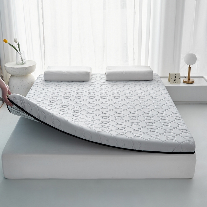 91家纺网 家纺一手货源 找家纺 祁恋婷家居 2024新款牛奶丝乳胶记忆棉床垫【床垫遮盖物】 棉花灰