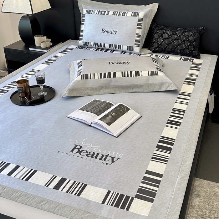 91家纺网 家纺一手货源 找家纺 JUICY 橘滋家纺 2024新款A类数码印花抑菌冰丝床席款床笠款软凉席套件 城市漫步（平席款）