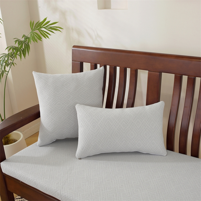 91家纺网 家纺一手货源 找家纺 共鸣沙发垫 2024新款50D高密度高回弹四季款海绵沙发垫 回形格灰色